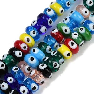 Handmade Evil Eye Lampwork Beads Strands