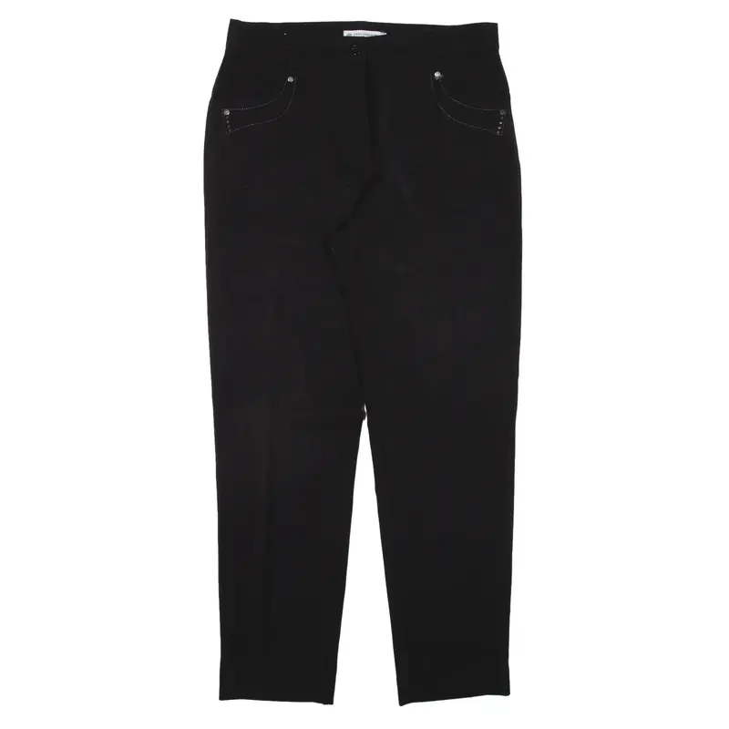 CARLA FERRONI Trousers Black Regular Tapered Womens W30 L28
