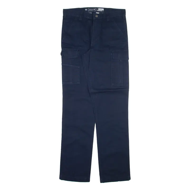 CARHARTT Cargo Mens Trousers Blue Relaxed Straight W33 L36