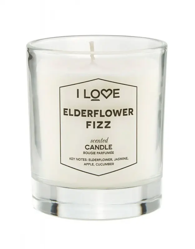 I Love, Fizz Elderflower, Raspberry, Scented Candle, 160g