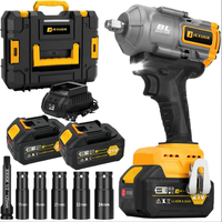 Cordless Impact Wrench, 1000Nm 1/2 21V Brushless Impact Gun, Power High Torque Impact Driver with 2x4.0Ah Batteries, Electr...
