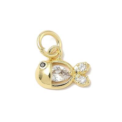 Brass Micro Pave Cubic Zirconia Charms