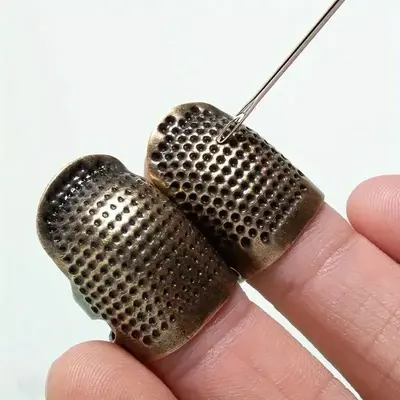 Vintage Sewing Thimble Finger Ring, 2pcs Anti-slip Embroidery Thimble, Sewing Tool Accessories