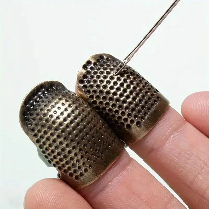 Vintage Sewing Thimble Finger Ring, 2pcs Anti-slip Embroidery Thimble, Sewing Tool Accessories