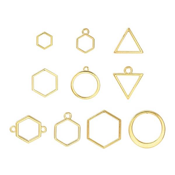 10Pcs Alloy Open Back Bezel Pendants and Links