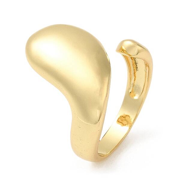 Rack Plating Brass Blank Teardrop Open Cuff Rings