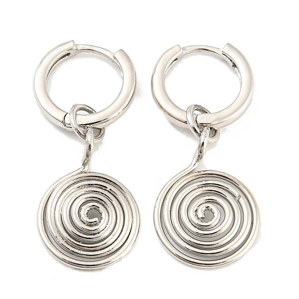 Rack Plating Brass Vortex Dangle Hoop Earrings