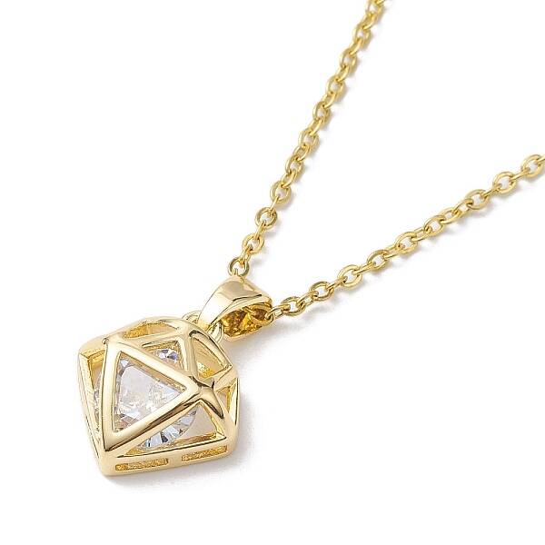 Brass with Glass Pendant Necklaces
