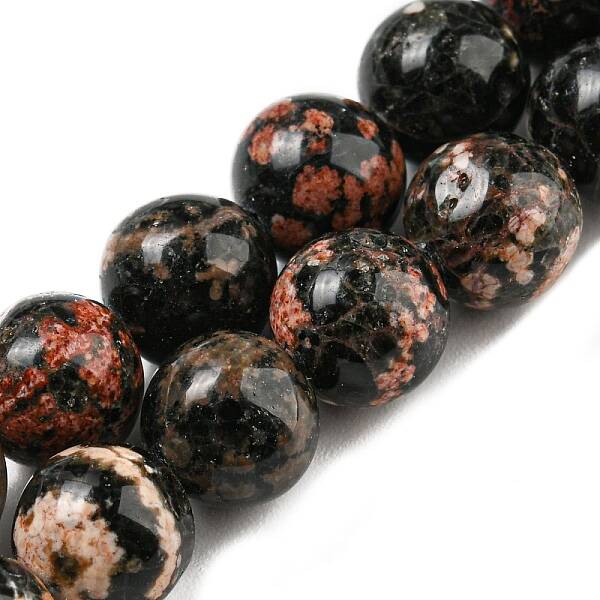 Natural Red Snowflake Obsidian Round Beads Strands