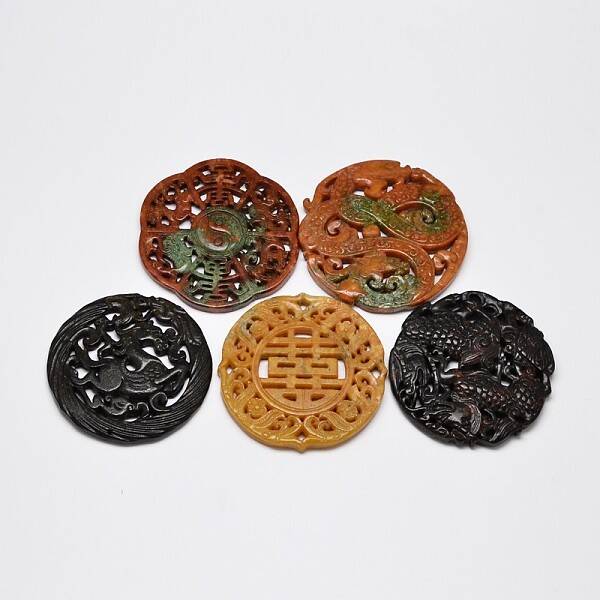 Mixed Style Natural Henan Jade Big Pendants