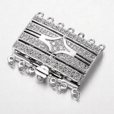 Brass Cubic Zirconia Box Clasps
