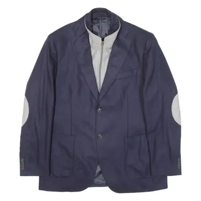 BOGGI Mens Blazer Jacket Blue Knit Wool L