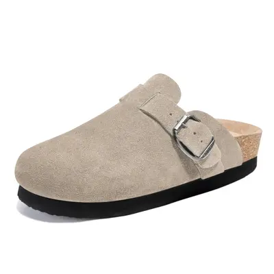 FITORY Women’s High Sole Suede Clogs, Womens Potato Shoes, Suede Leather Fashion Retro Outdoor Slippers, Size 6-11