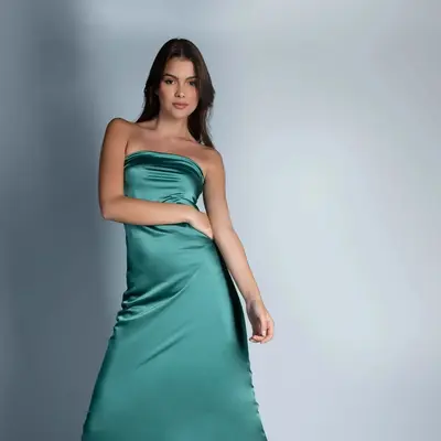 Clara Long Dress | Size: M | Color: Green