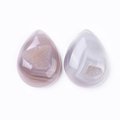 Natural Druzy Agate Pendants