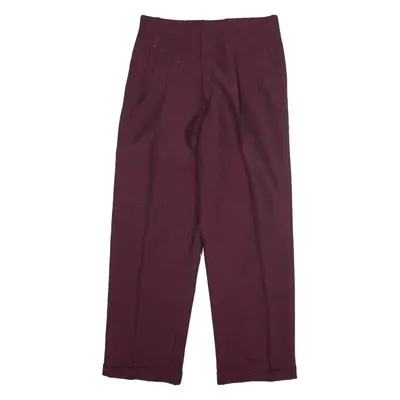 Mens Trousers Maroon Relaxed Straight W30 L29