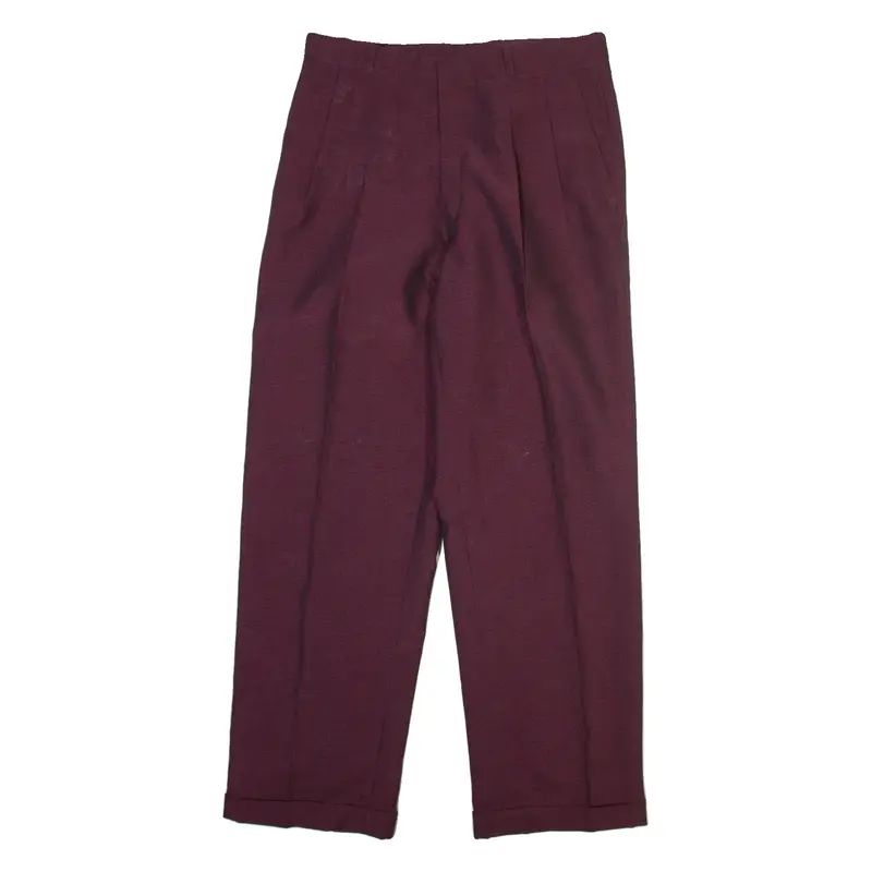 Mens Trousers Maroon Relaxed Straight W30 L29