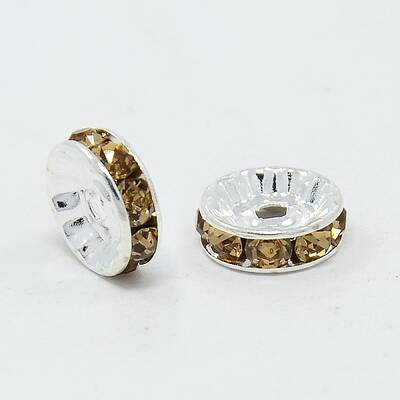 Brass Grade A Rhinestone Spacer Beads