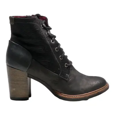 TAMARIS Ankle Boots Black Leather Womens UK 6