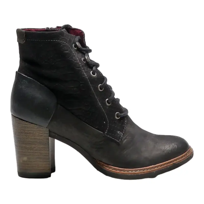 TAMARIS Ankle Boots Black Leather Womens UK 6