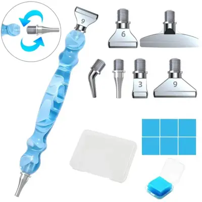 DIY Needlework Painting Needle Pen Kit, 1 Set Metal Thread Point Drill Pen, DIY Needlework Painting Tool