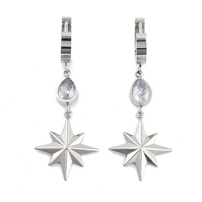 Star 304 Stainless Steel Dangle Earrings