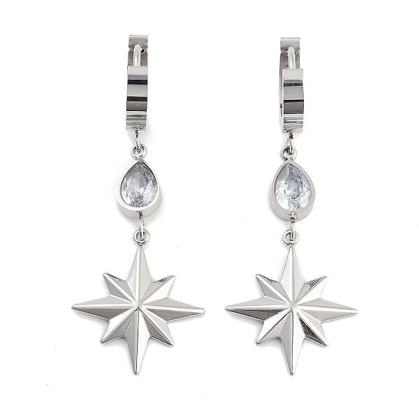 Star 304 Stainless Steel Dangle Earrings
