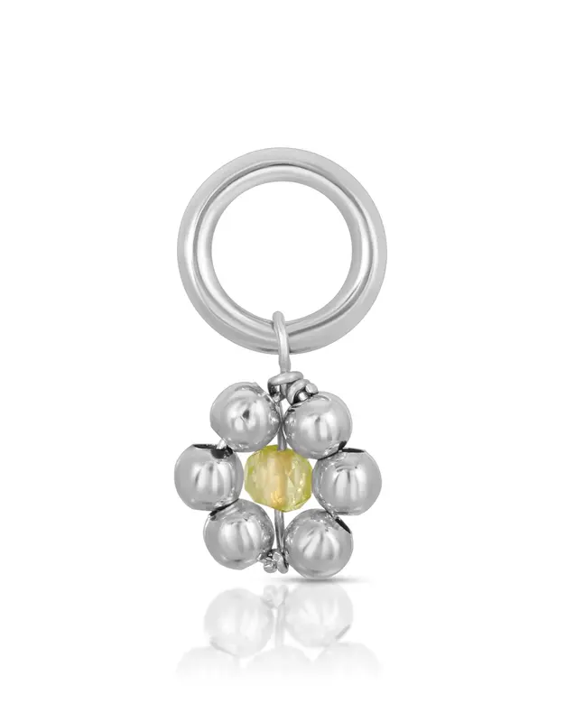 Flowercita August Peridot Charm | Metal Color: Silver