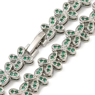 Rack Plating Brass Pave Cubic Zirconia Butterfly Link Necklaces
