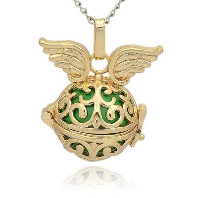 Golden Tone Brass Hollow Round Cage Pendants