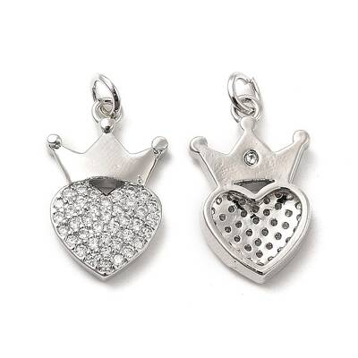 Brass Micro Pave Clear Cubic Zirconia Pendants