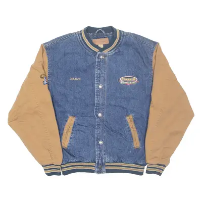 PORT AUTHORITY Beaver Springs Race Track Mens Bomber Jacket Blue S