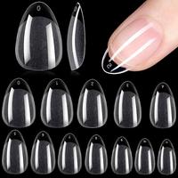 Extra Short Clear Nail Tips, 240pcs/set Half Matte Pre-Buff Fake Acrylic Nails, Soft Gel Nail Tips, Christmas Gift, Acrylic P...