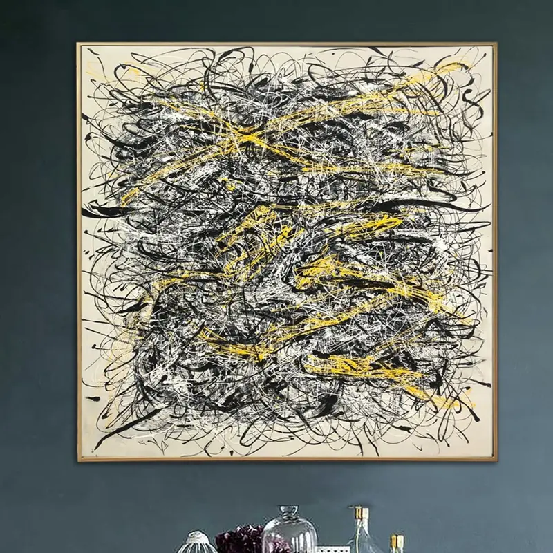 Abstract Canvas Painting Black and White Abstract Painting Abstract Canvas Art Large Canvas | INTERTWINING FATE