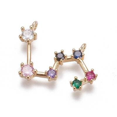 Brass Micro Pave Cubic Zirconia Pendants