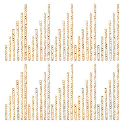 60Pcs 6 Style Corrugated Brass Tube Beads
