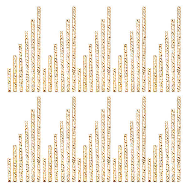 60Pcs 6 Style Corrugated Brass Tube Beads