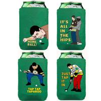 Golf Themed Can Cooler, 4 Counts/set Collapsible Reusable Golf Can Sleeve, Drinkware Accessories for Home Kitchen Party, Gift...