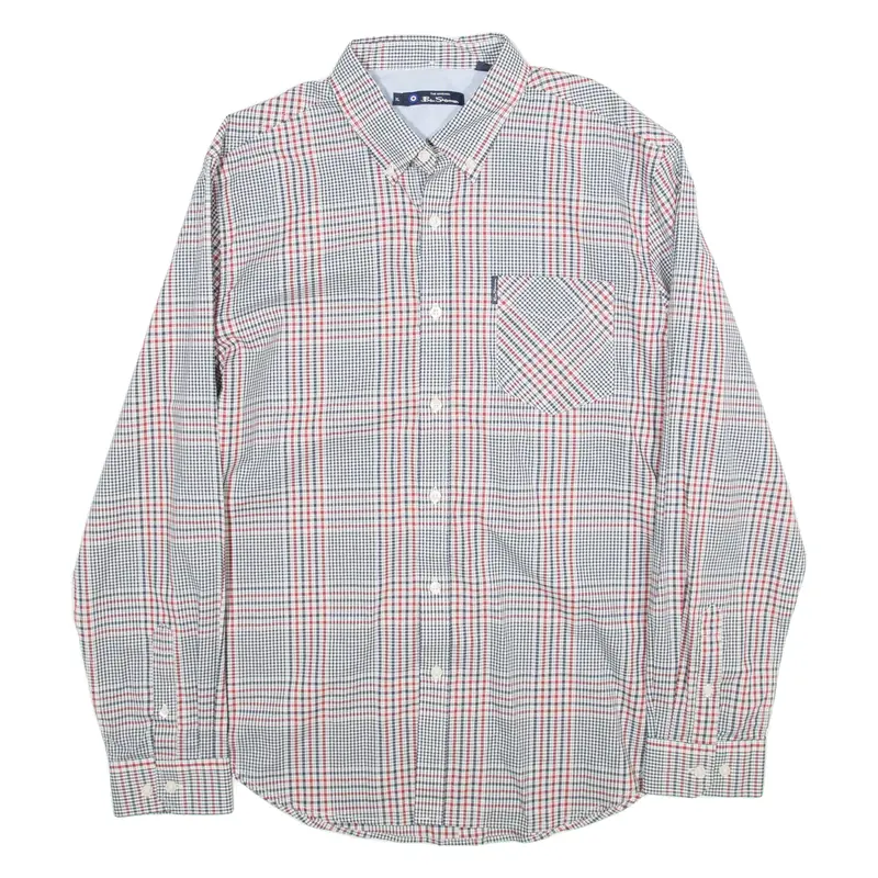 BEN SHERMAN Mens Shirt Red Check Long Sleeve XL