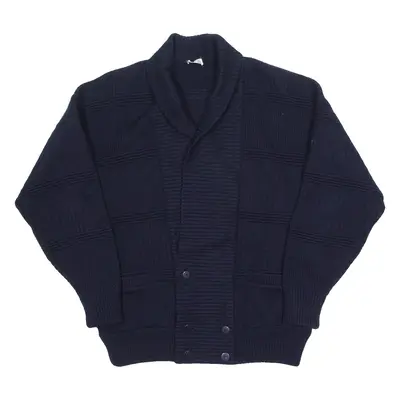 MARZ Mens Jumper Blue Roll Neck Chunky Knit 2XL