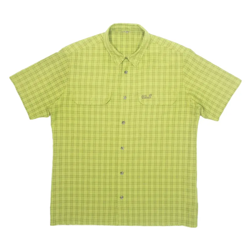 JACK WOLFSKIN Mens Shirt Green Check L