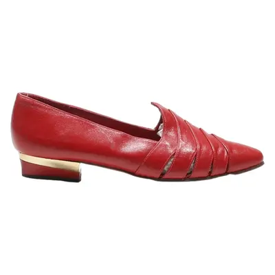 ATOLL Loafer Shoes Red Leather Womens UK 6.5
