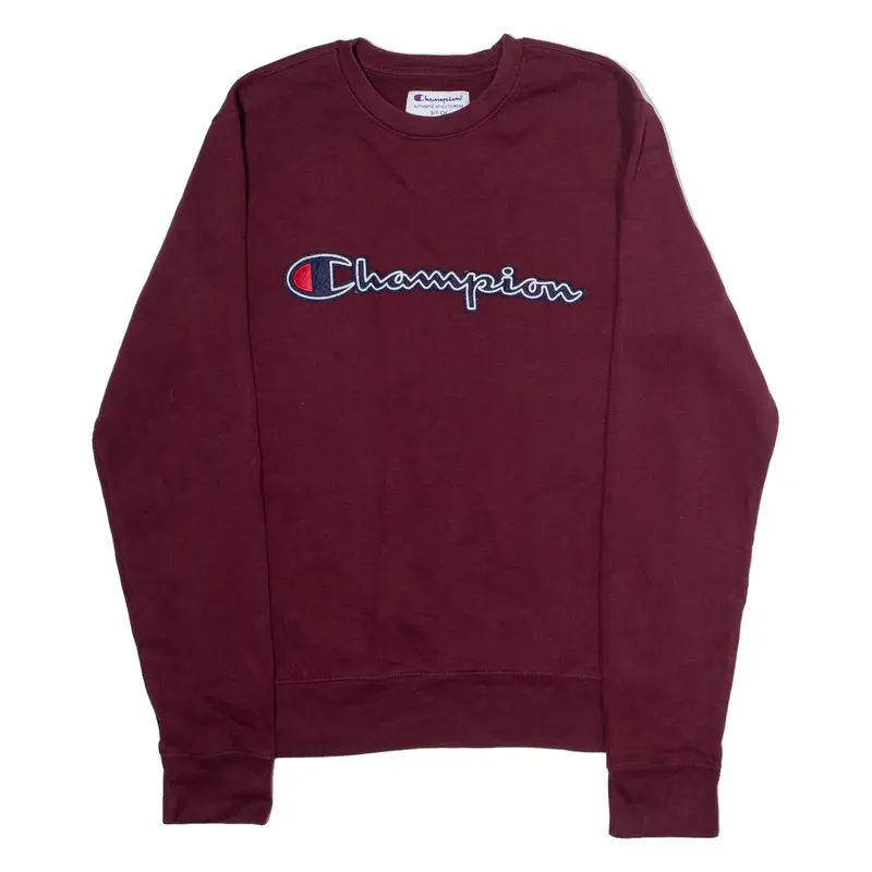 CHAMPION Mens Sweatshirt Maroon Crew Neck S