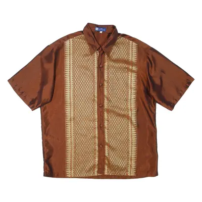 Womens Printed Shirt Brown Collared L