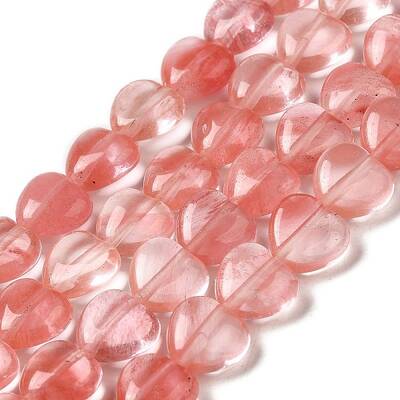 Synthetic Cherry Quartz Glass Beads Strands