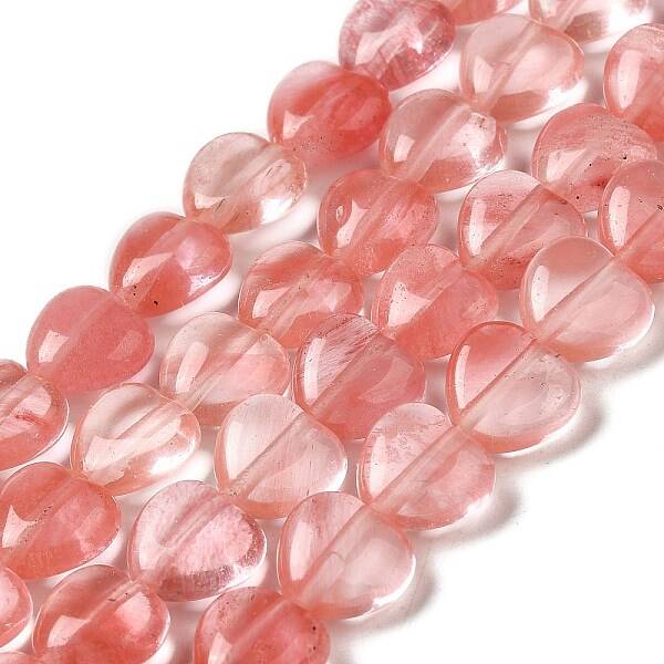Synthetic Cherry Quartz Glass Beads Strands