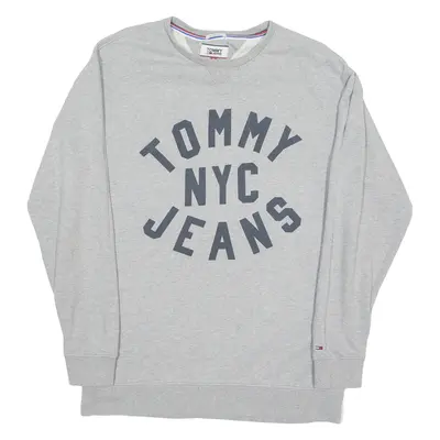 TOMMY HILFIGER Relaxed Fit Mens Sweatshirt Grey Crew Neck S