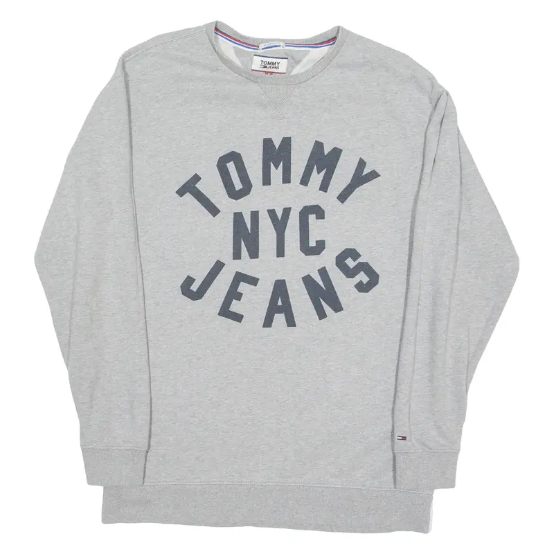 TOMMY HILFIGER Relaxed Fit Mens Sweatshirt Grey Crew Neck S