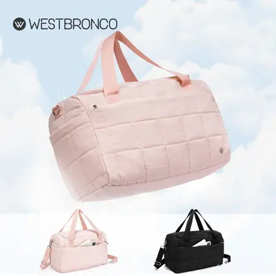 WESTBRONCO FallFreshness Puffer 25L Travel Bag Duffle Bag with Wet Pocket Women Carry All Weekender Bag Waterproof Bag Gym Du...