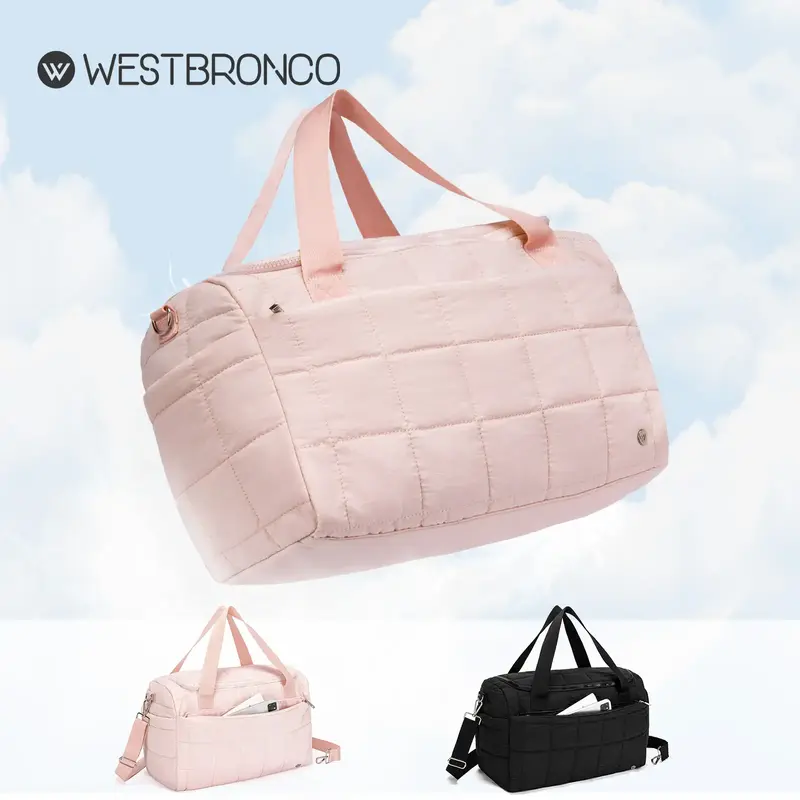 WESTBRONCO FallFreshness Puffer 25L Travel Bag Duffle Bag with Wet Pocket Women Carry All Weekender Bag Waterproof Bag Gym Du...